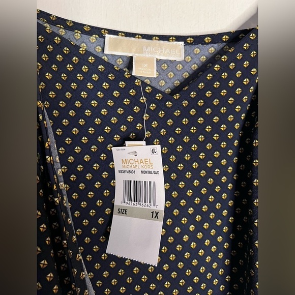 Michael Kors Jump Suit Stretch Rayon/Polyester Women’s Size 1X Navy Print - Picture 4 of 6